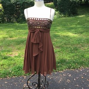 Chocolate sequined cocktail dress